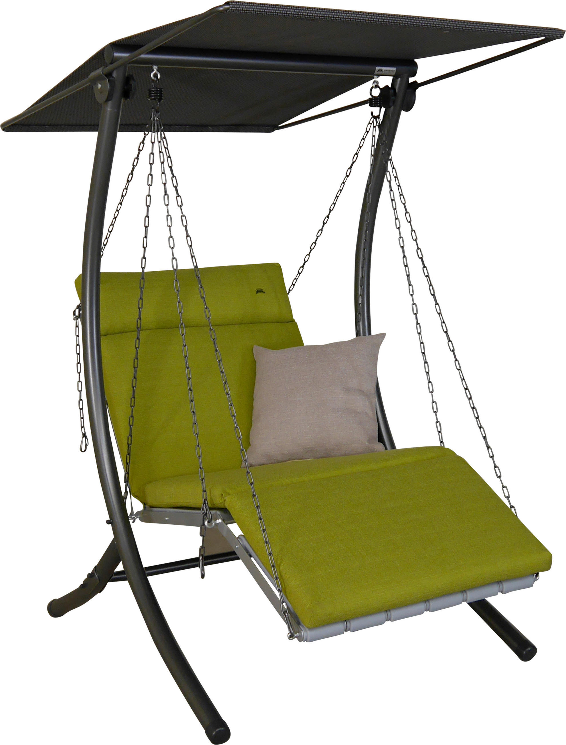 HOLLYWOODSCHAUKEL 100/160/145 cm  - Dunkelgrau/Anthrazit, Basics, Kunststoff/Textil (100/160/145cm) - Boxxx