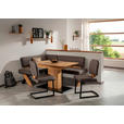 ECKBANK 145/188 cm Flachgewebe Dunkelgrau Eiche massiv   - Wildeiche/Dunkelgrau, KONVENTIONELL, Holz/Textil (145/188cm) - Venda