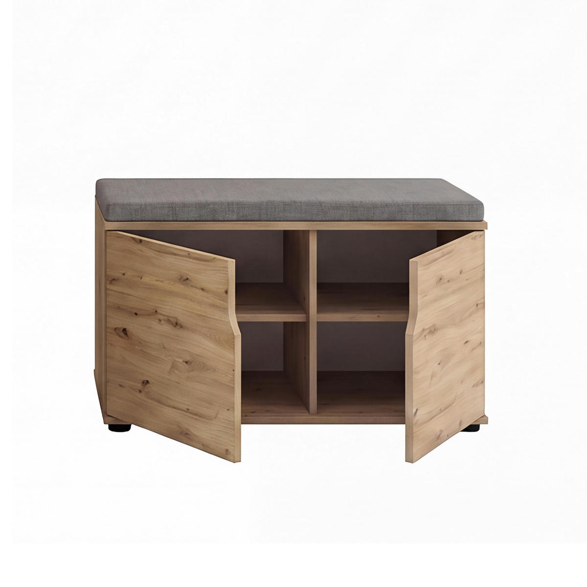 GARDEROBENBANK - Anthrazit/Schwarz, Design, Kunststoff/Textil (80/44/37cm) - MID.YOU