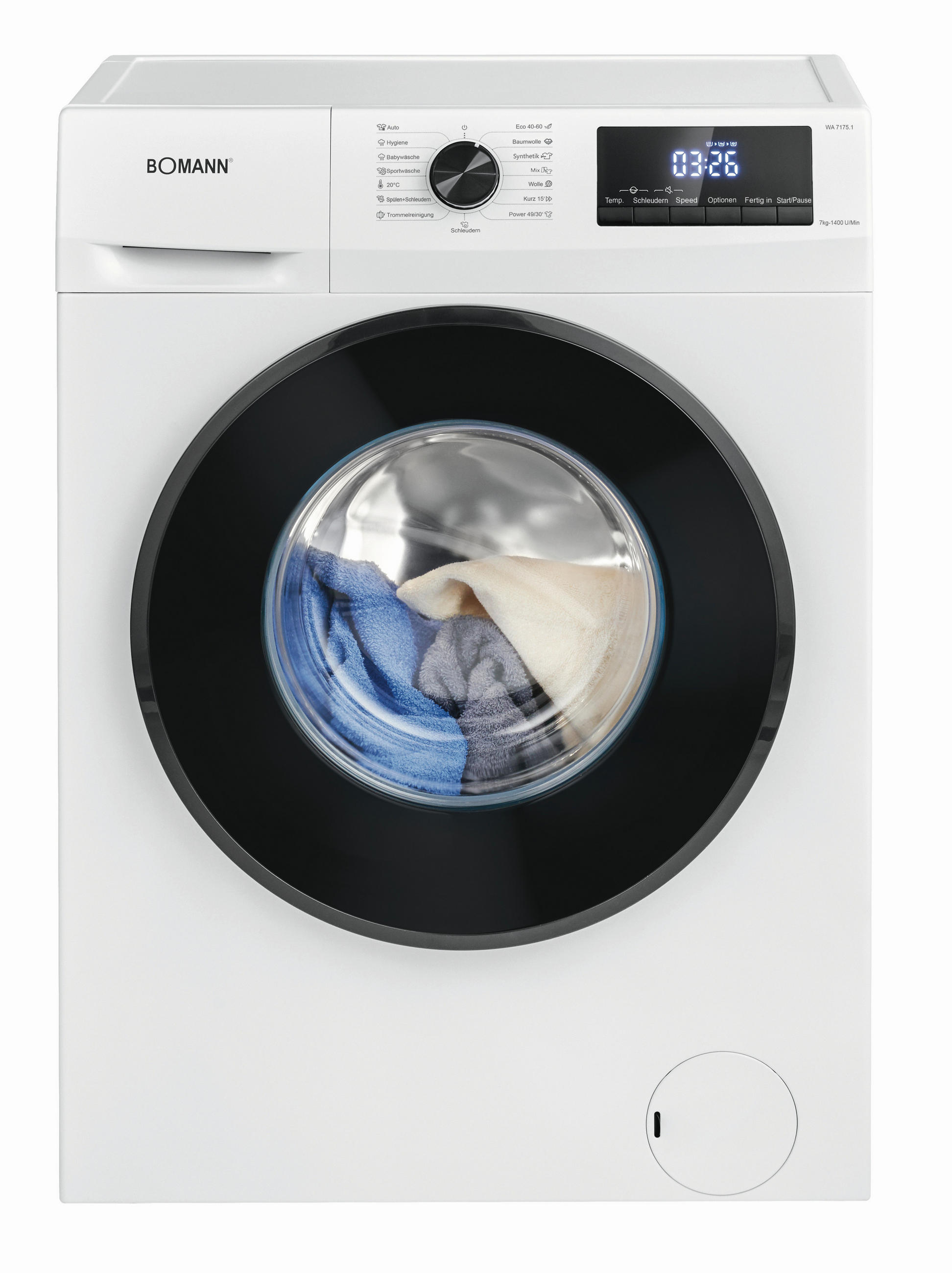 WASCHMASCHINE WA 7175.1  - Weiß, Trend, Metall (60,0/85,0/47,0cm) - Bomann