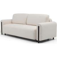 SCHLAFSOFA  mit Bouclé Creme, Schwarz  - Creme/Schwarz, Design, Holz/Textil (244/97/97cm) - MID.YOU