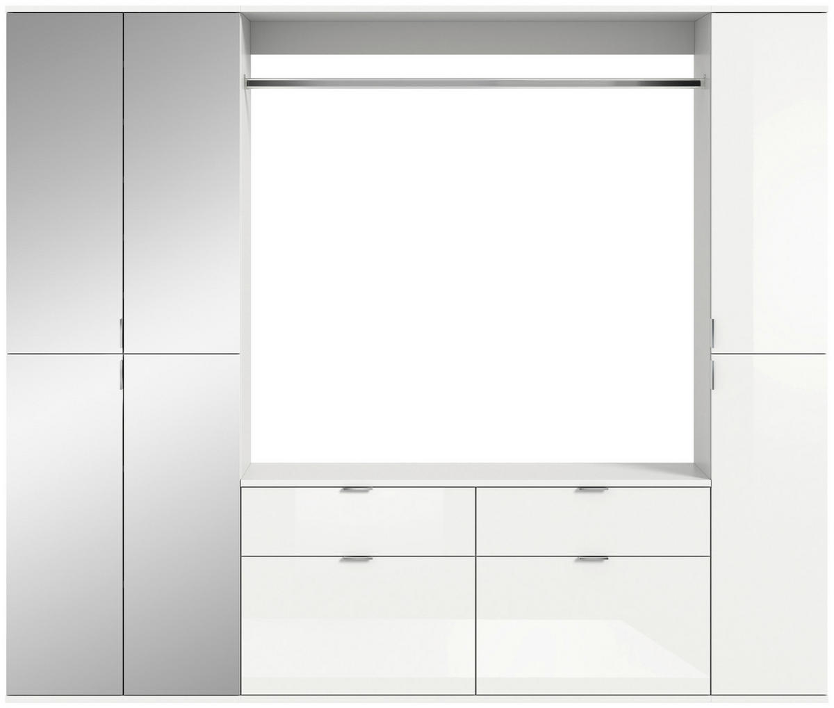 PREDSOBA bela, visoki sijaj - bela/visoki sijaj, Moderno, steklo/leseni material (212/193/34cm) - MID.YOU