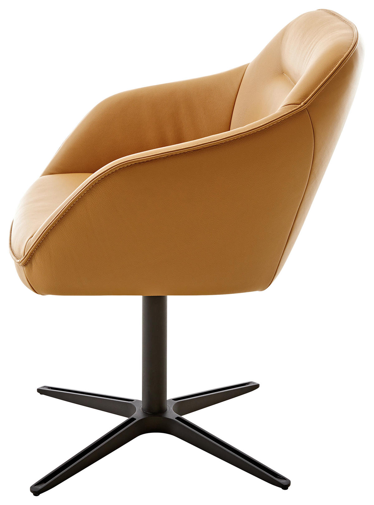 ARMLEHNSTUHL  in Echtleder pigmentiert  - Beige/Bernsteinfarben, Design, Leder/Metall (60/84/67cm) - Koinor