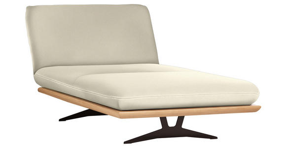 OTTOMANE Palermo in Echtleder Naturfarben  - Beige/Schwarz, Design, Leder/Holz (114/92/165-218cm) - Dieter Knoll