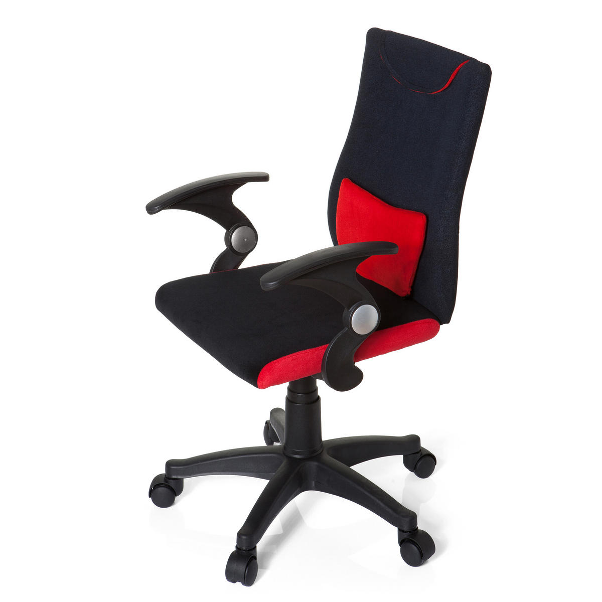 OTOČNÁ ŽIDLE PRO MLÁDEŽ, červená, černá - černá/červená, Basics, plast (50/87-97/40cm) - MID.YOU