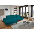 ECKSOFA in Chenille, Mikrofaser Petrol  - Petrol/Schwarz, Design, Textil/Metall (157/299cm) - Dieter Knoll