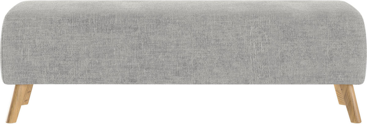BETTBANK Webstoff Eiche Hellgrau  - Eichefarben/Hellgrau, Design, Holz/Textil (145/45/48cm) - Esposa