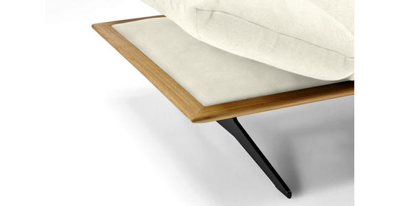 ECKSOFA in Flachgewebe Creme 314/159 cm - Creme/Schwarz, Design, Holz/Textil (314/159cm) - Dieter Knoll
