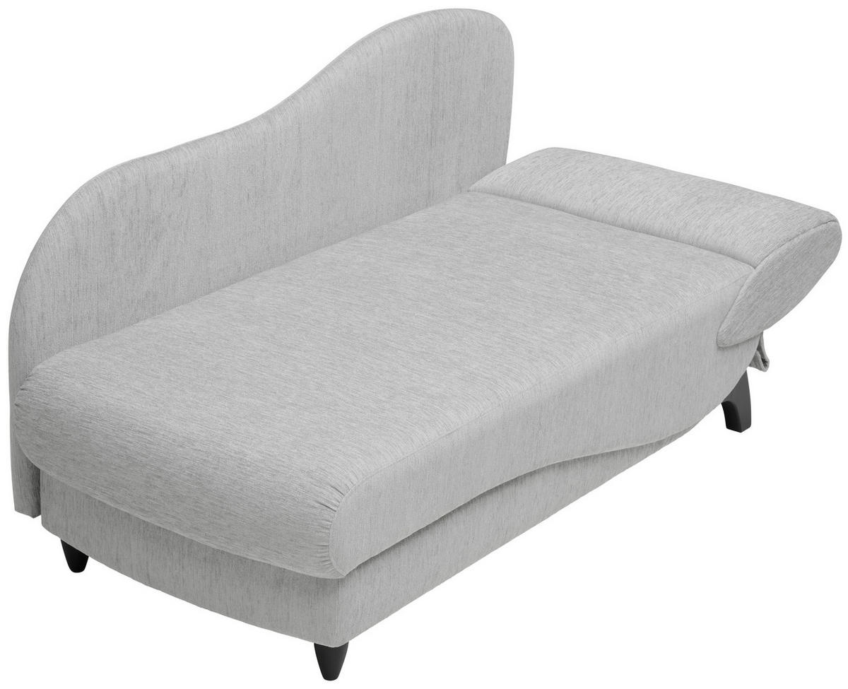 RÉCAMIERE in Webstoff Hellgrau  - Hellgrau/Schwarz, Modern, Holz/Textil (171-190/87/84cm) - Joka