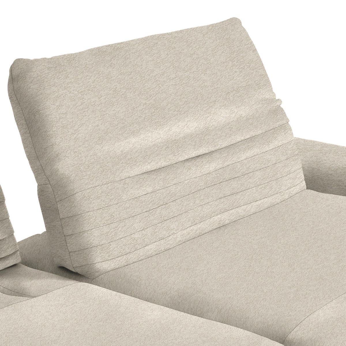 ECKSOFA  in Teddystoff Beige  280/170-195 cm  - Beige/Schwarz, Design, Textil/Metall (280/170-195cm) - Dieter Knoll