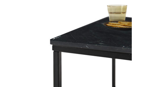 COUCHTISCH 60/60/46 cm quadratisch Schwarz - Schwarz, Design, Stein/Metall (60/60/46cm) - Carryhome