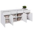 SIDEBOARD  200/79,6/39,8 cm 4 Schublade(n)  - Silberfarben/Weiß, Design, Holzwerkstoff/Kunststoff (200/79,6/39,8cm) - Xora