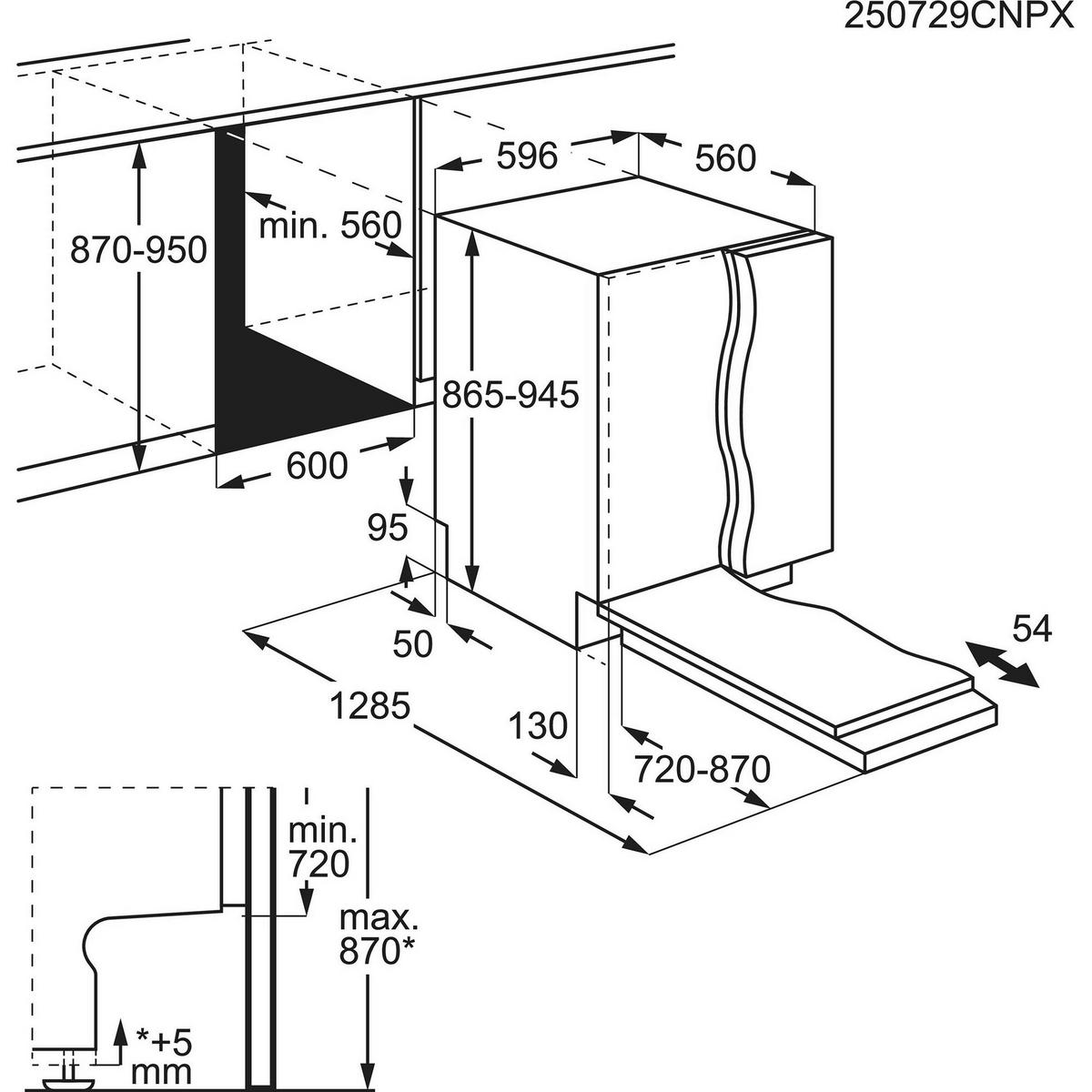 GESCHIRRSPÜLER GN970XT  - Edelstahlfarben, Basics, Metall (59,6/81,5/55cm) - AEG