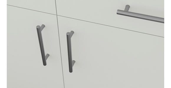 KÜCHENBLOCK 230 cm   in Graphitfarben, Weiß  - Edelstahlfarben/Dunkelgrau, MODERN, Holzwerkstoff/Metall (230cm) - Xora