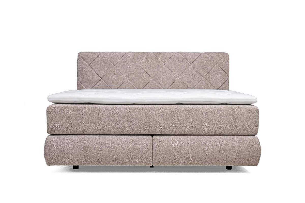 KONTINENTALSÄNG 180/200 cm,  in mocca, bäddmadrass, H2 = medelfast  - svart/mocca, Design, trämaterial/trä (180/200cm) - Visionight