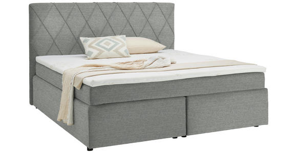 BOXSPRINGBETT 160/200 cm  in Silberfarben  - Silberfarben/Schwarz, Design, Holzwerkstoff/Kunststoff (160/200cm) - Xora