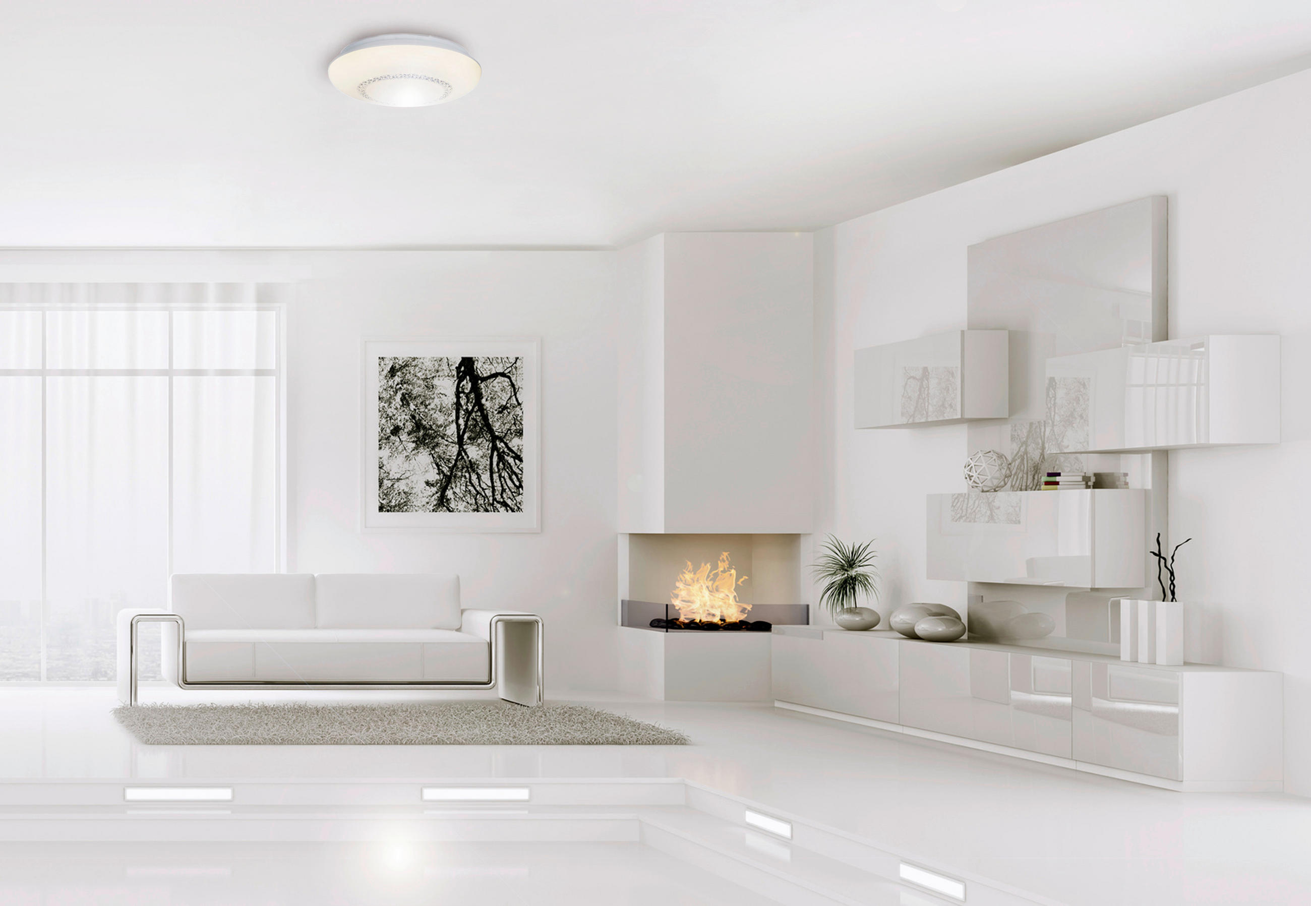 LED-DECKENLEUCHTE Pilsen 41 cm  - Klar/Weiß, Basics, Kunststoff/Metall (41cm) - Näve