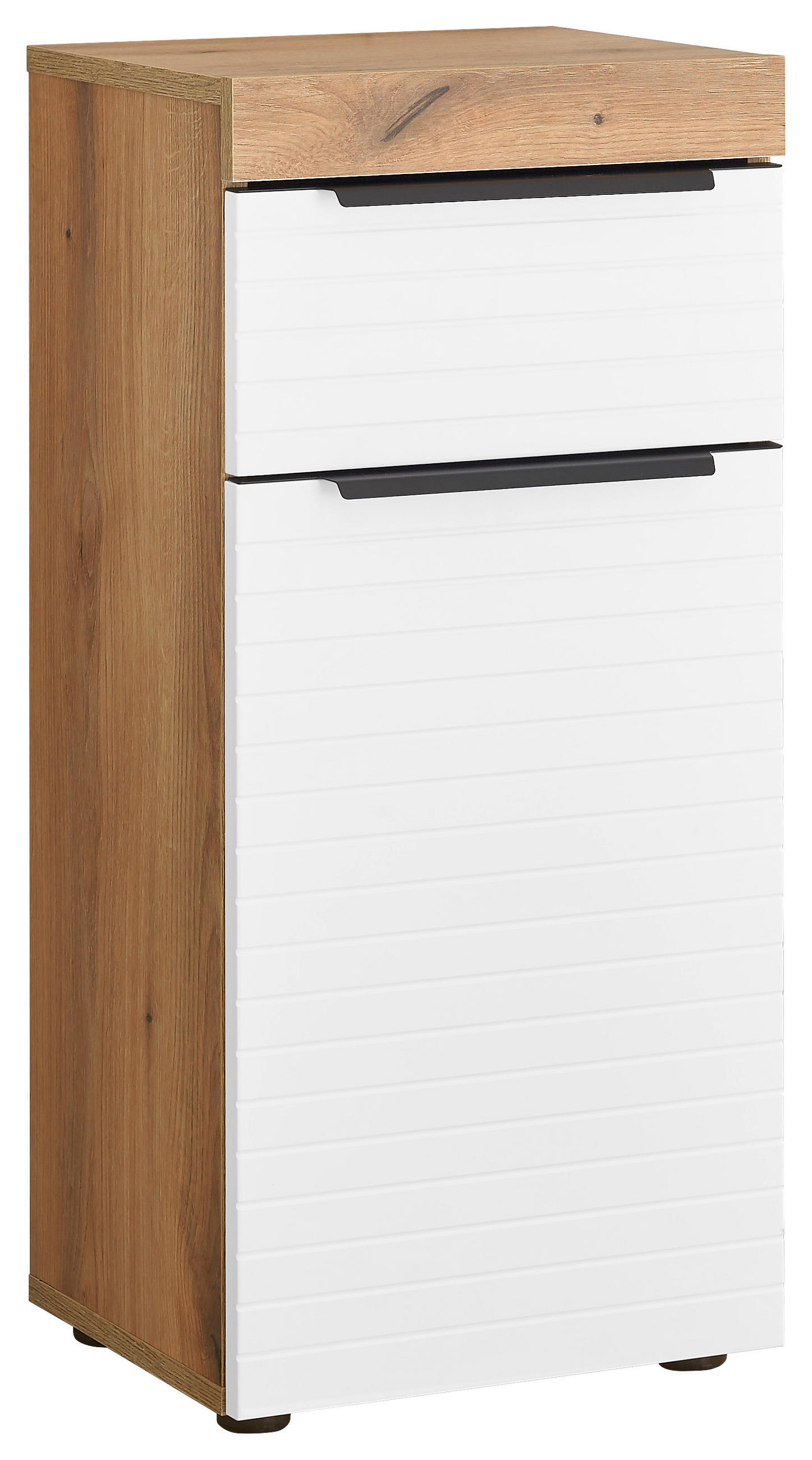 MIDISCHRANK 36/79/31 cm  - Weiss/Eichefarben, Basics, Holzwerkstoff/Kunststoff (36/79/31cm) - MID.YOU