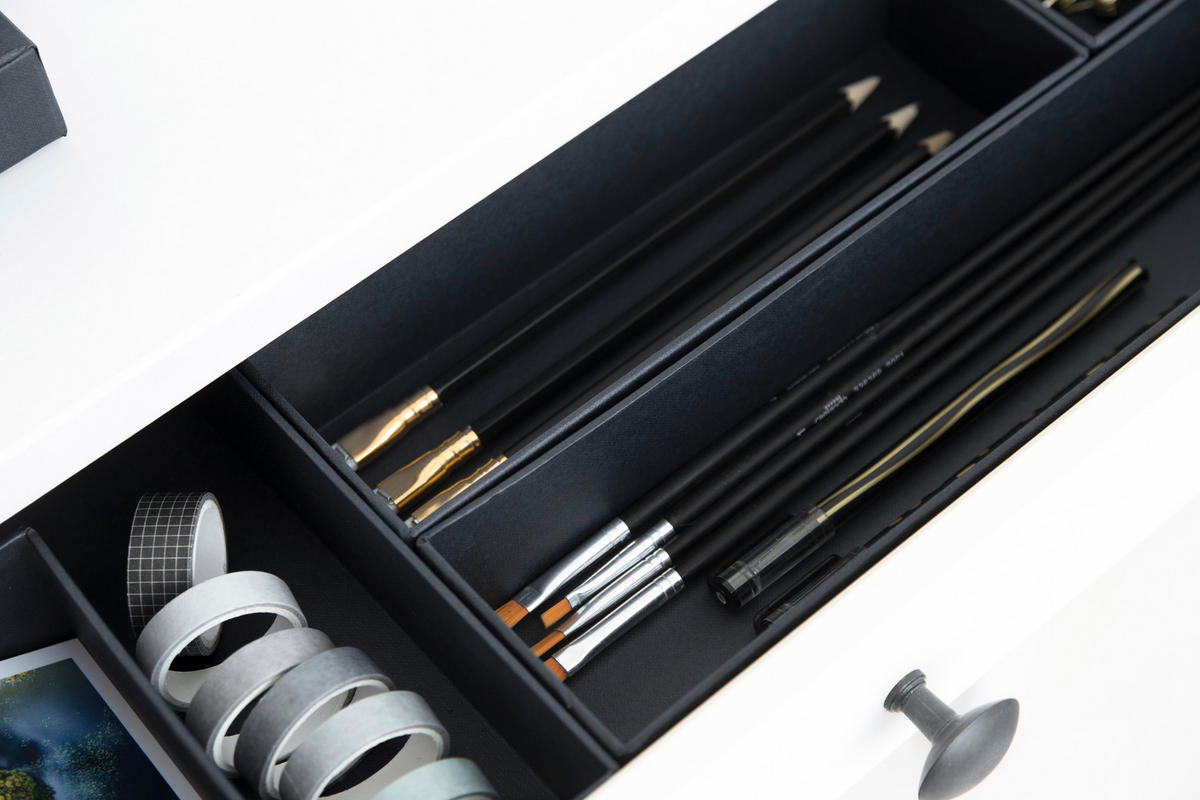 SCHUBLADENBOX    30/30/5 cm  - Schwarz, Basics, Karton/Papier (30/30/5cm)