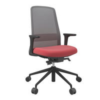DREHSTUHL Grau, Rot, Schwarz  - Rot/Schwarz, MODERN, Leder/Kunststoff (70/103-115/70cm)
