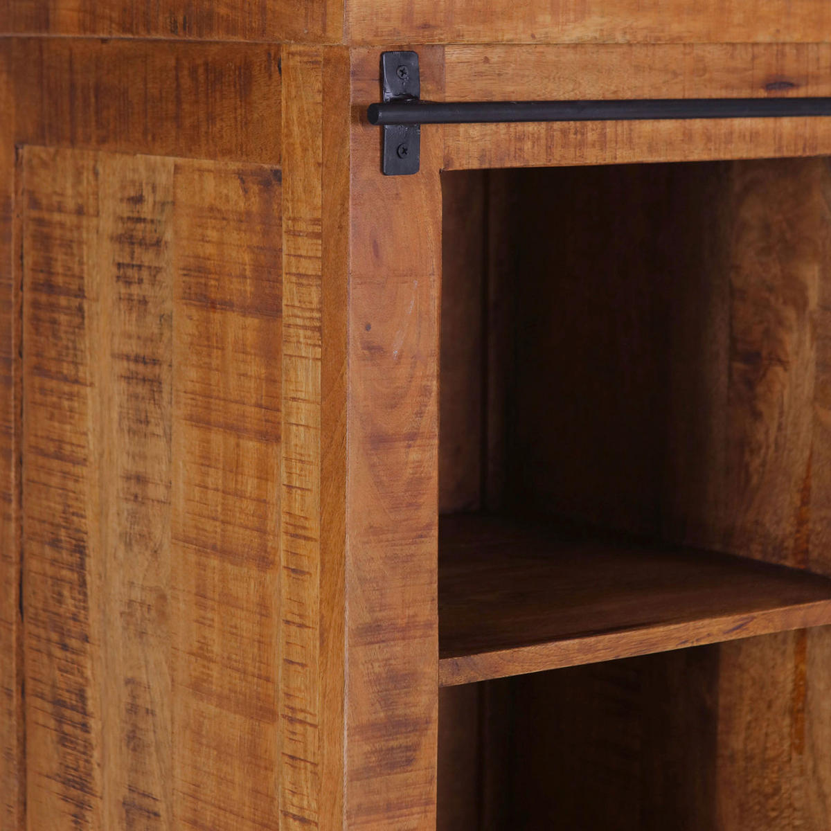 HIGHBOARD 95/145/45 cm  in Naturfarben  - Schwarz/Naturfarben, ROMANTIK / LANDHAUS, Holz/Metall (95/145/45cm) - Landscape
