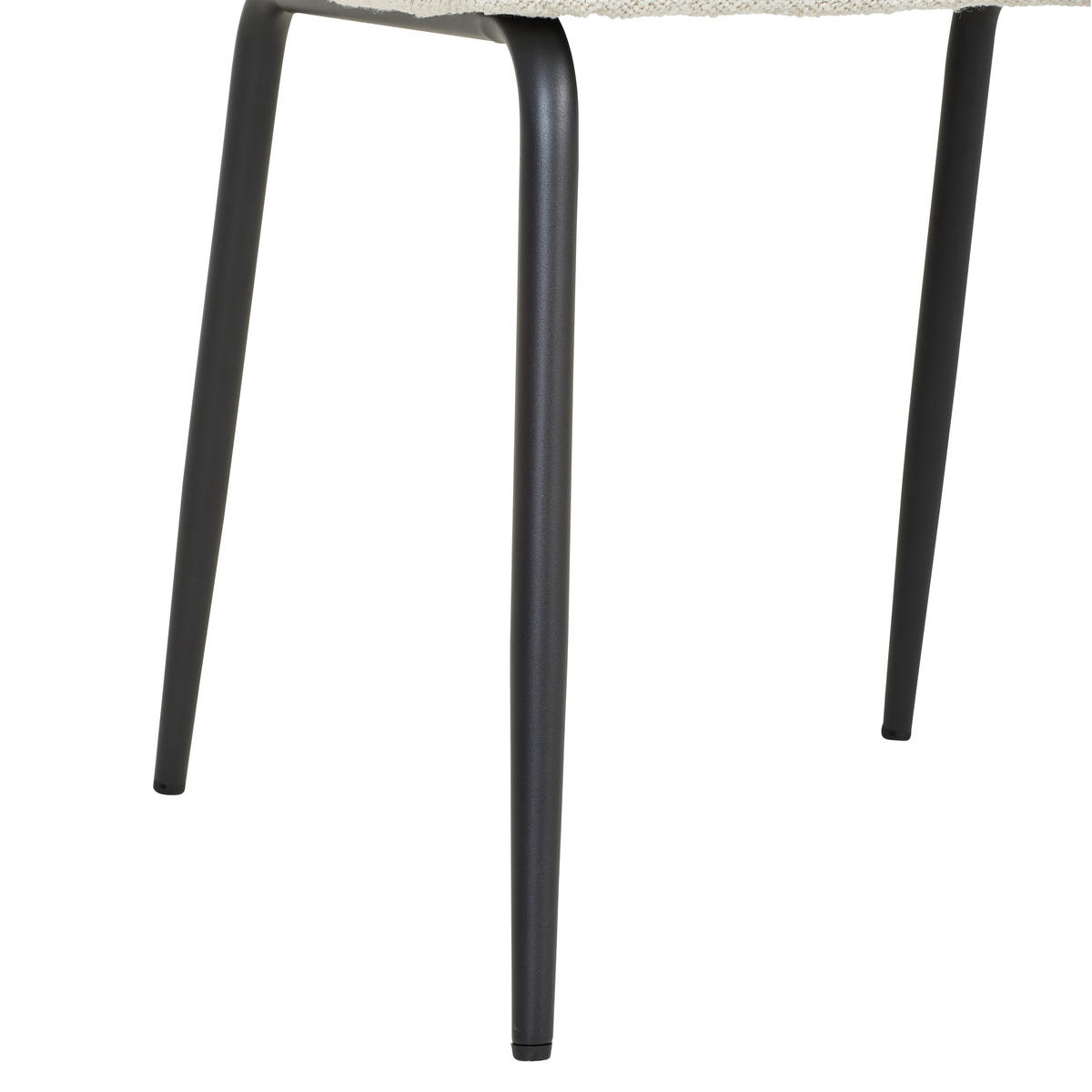 STUHL  in Bouclé  - Beige/Creme, Modern, Textil/Metall (52/85/57,5cm) - MID.YOU