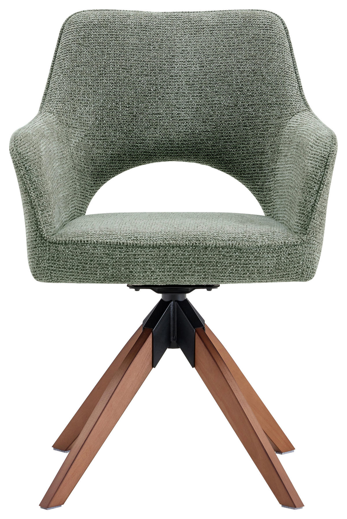 STOLICA S NASLONOM ZA RUKE  zelena, boje oraha  drvo, metal, tekstil      - zelena/boje oraha, Moderno, drvo/metal (60/89/65,5cm) - Livetastic