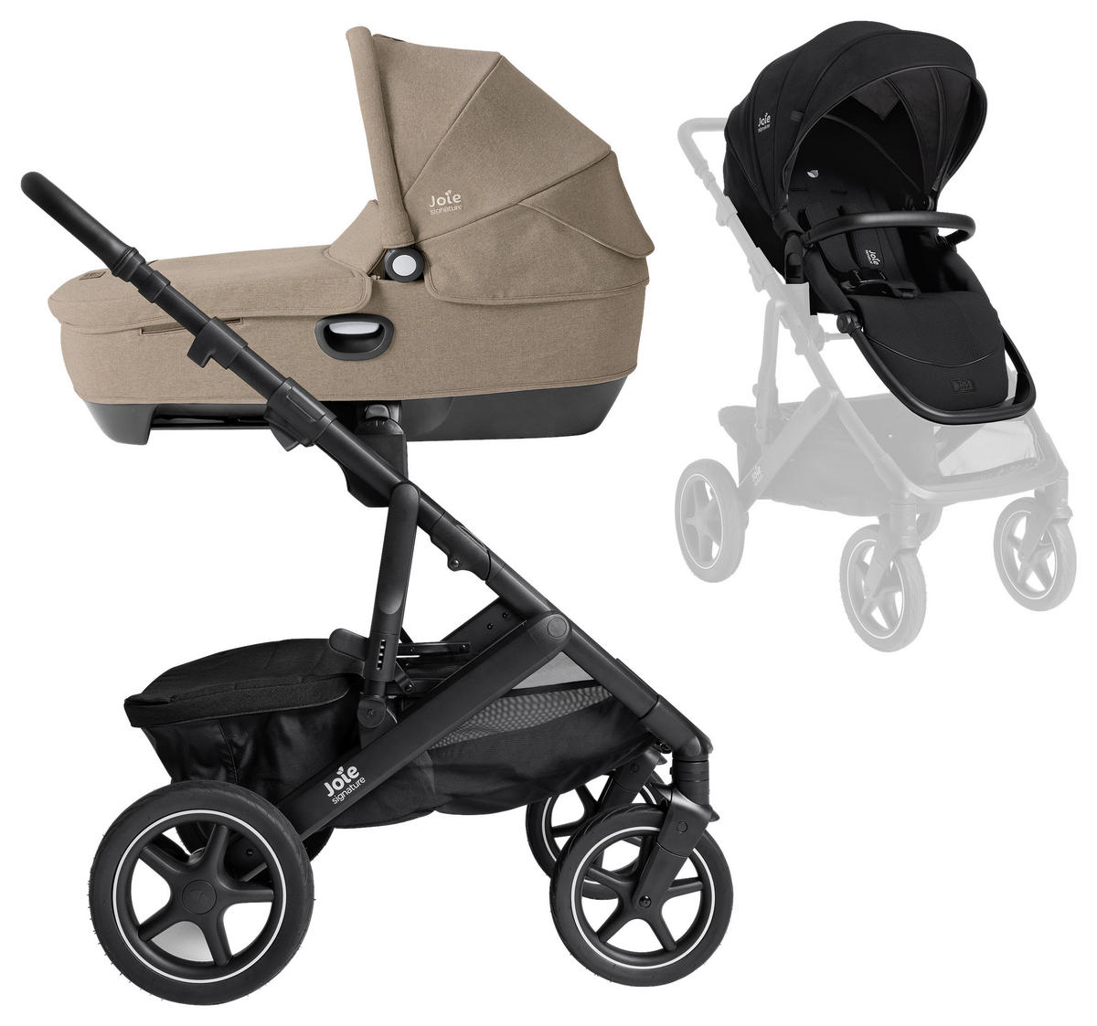 KOMBIKINDERWAGEN  Vinca inkl. Calmi  Sandstone  - Schlammfarben/Schwarz, Basics, Kunststoff (82/68/45cm) - JOIE SIGNATURE