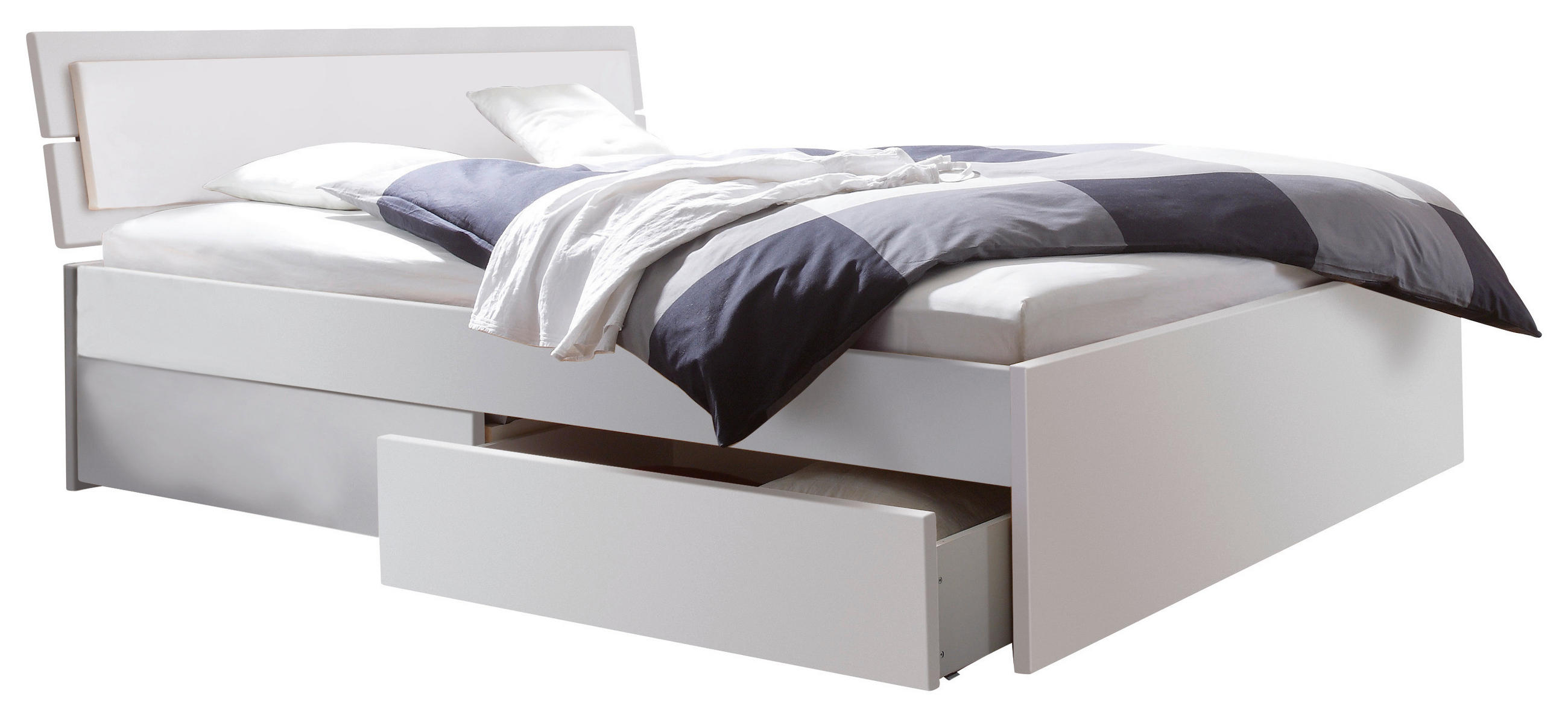 STAURAUMBETT 160/200 cm  in Weiß  - Weiß, KONVENTIONELL, Holz (160/200cm) - Hasena