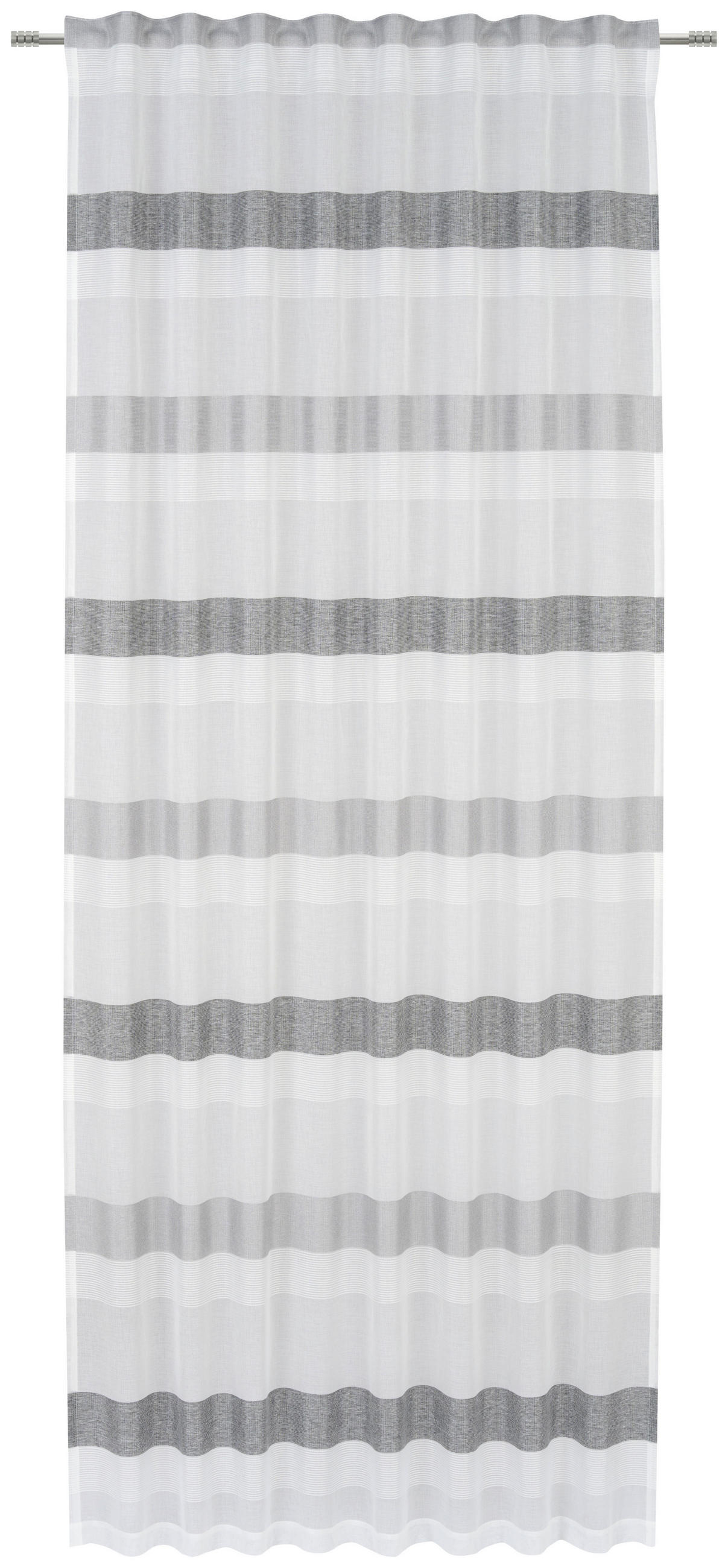 FERTIGVORHANG  transparent  135/245 cm   - Anthrazit/Silberfarben, Basics, Textil (135/245cm) - Novel