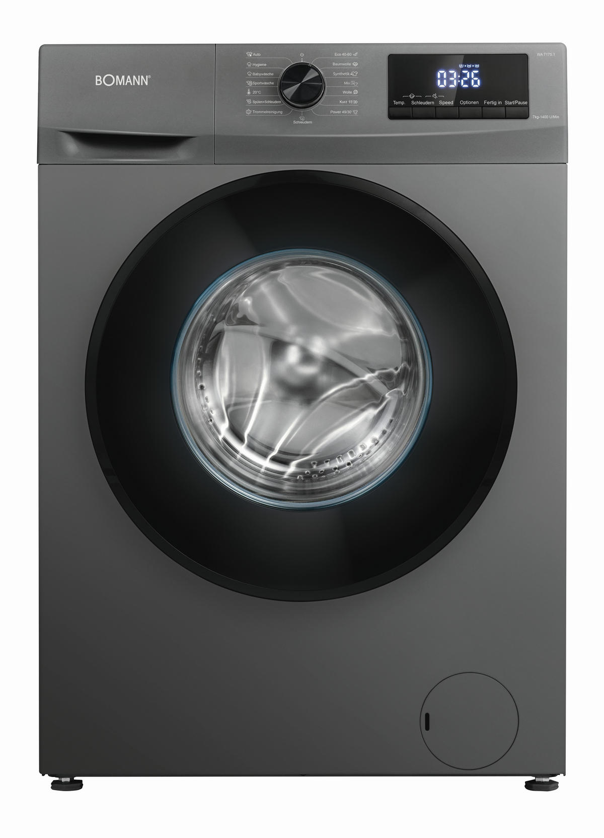 WASCHMASCHINE WA 7175.1  - Titanfarben, Trend, Metall (60,0/85,0/47,0cm) - Bomann