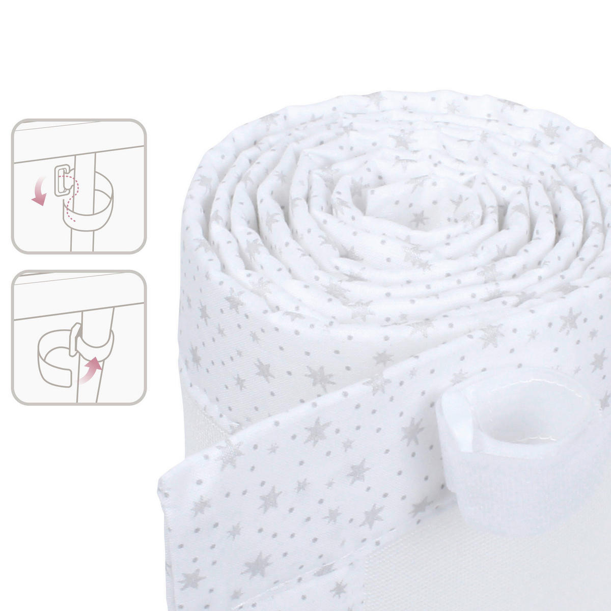 NESTCHEN babybay Nestchen 3D Mesh  - Grauweiß/Weiß, Basics, Naturmaterialien (149/24/2cm) - Tobi