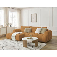 ECKSCHLAFSOFA FUJI Bouclé Gelb  inkl.  - Gelb/Schwarz, MODERN, Kunststoff/Textil (160/292cm)