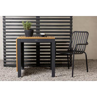 BALKONTISCH Holz, Metall Braun, Schwarz  - Schwarz/Braun, KONVENTIONELL, Holz/Metall (70/70/75cm) - Gardenson