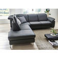 ECKSOFA Anthrazit Echtleder  - Chromfarben/Anthrazit, KONVENTIONELL, Leder/Metall (242/289cm) - Cantus