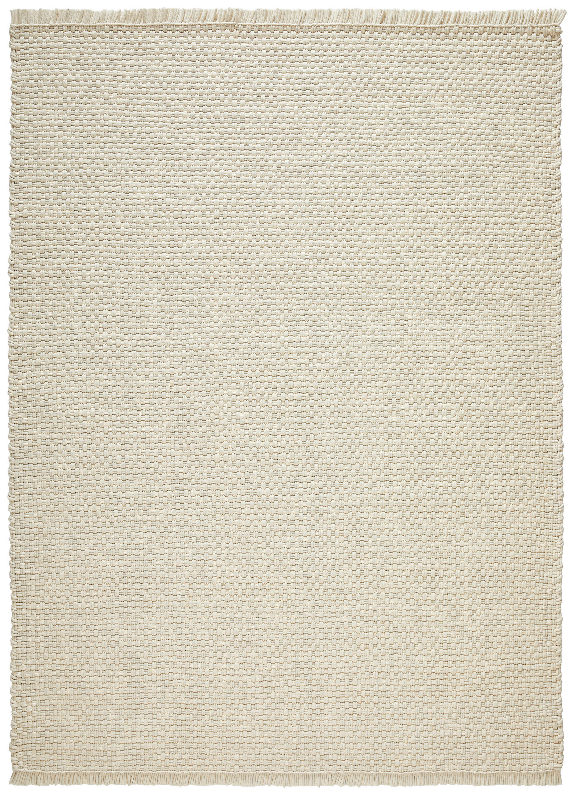 Linea Natura Handwebteppich Weiß 70x130 cm
