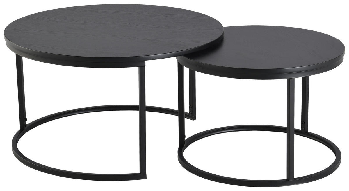 SADA KONFERENČNÝCH STOLÍKOV, čierna, kov, kompozitné drevo, 80/60/45/42/80/60 cm - čierna, Design, kov/kompozitné drevo (80/60/45/42/80/60cm) - MID.YOU