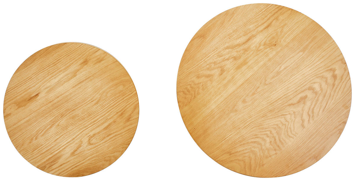 SET DE MĂSUȚE SUPRAPUSE in metal, material pe bază de lemn   - culoare lemn stejar/negru, Modern, metal/material pe bază de lemn (80/60/45/45/80/60cm) - MID.YOU