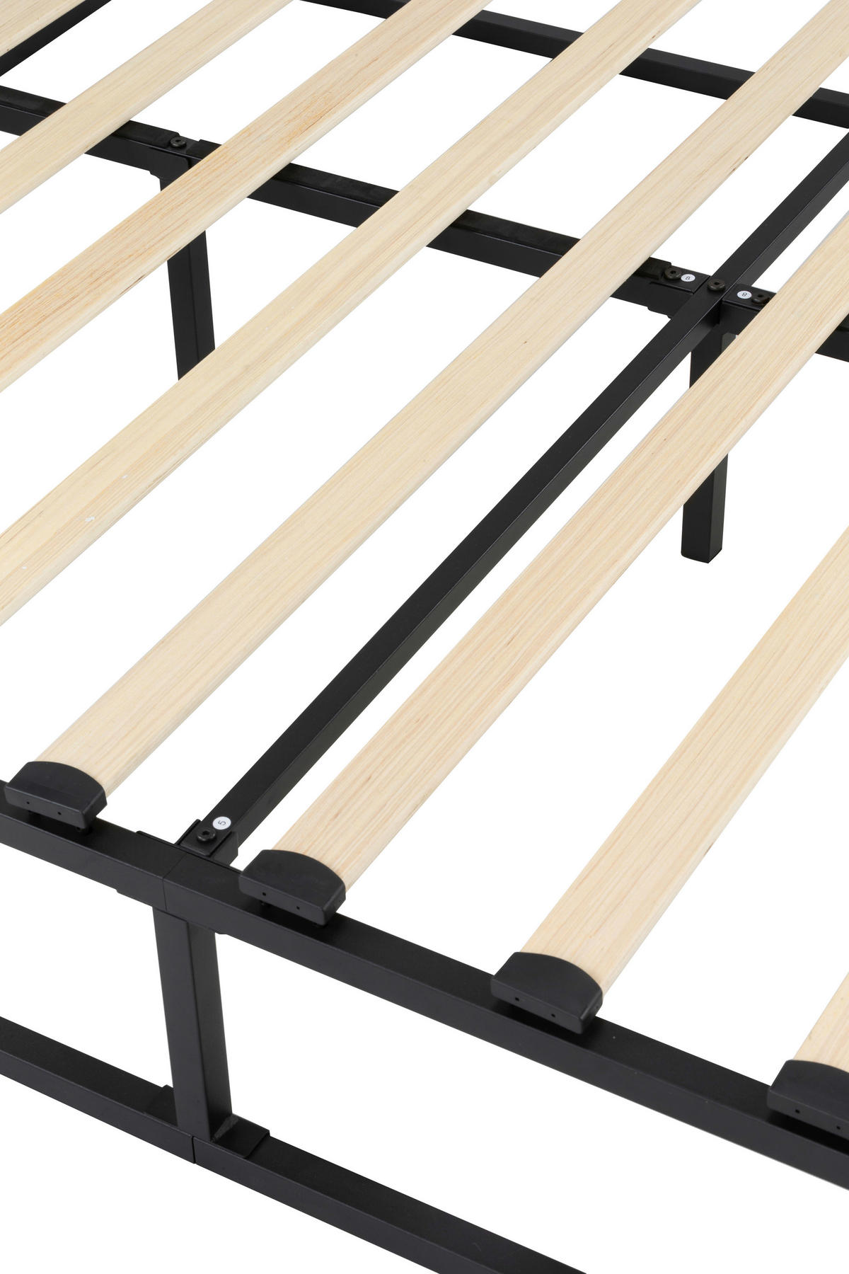 METALLBETT 140/200 cm  in Naturfarben, Schwarz  - Schwarz/Naturfarben, Basics, Holz/Metall (140/200cm) - Boxxx