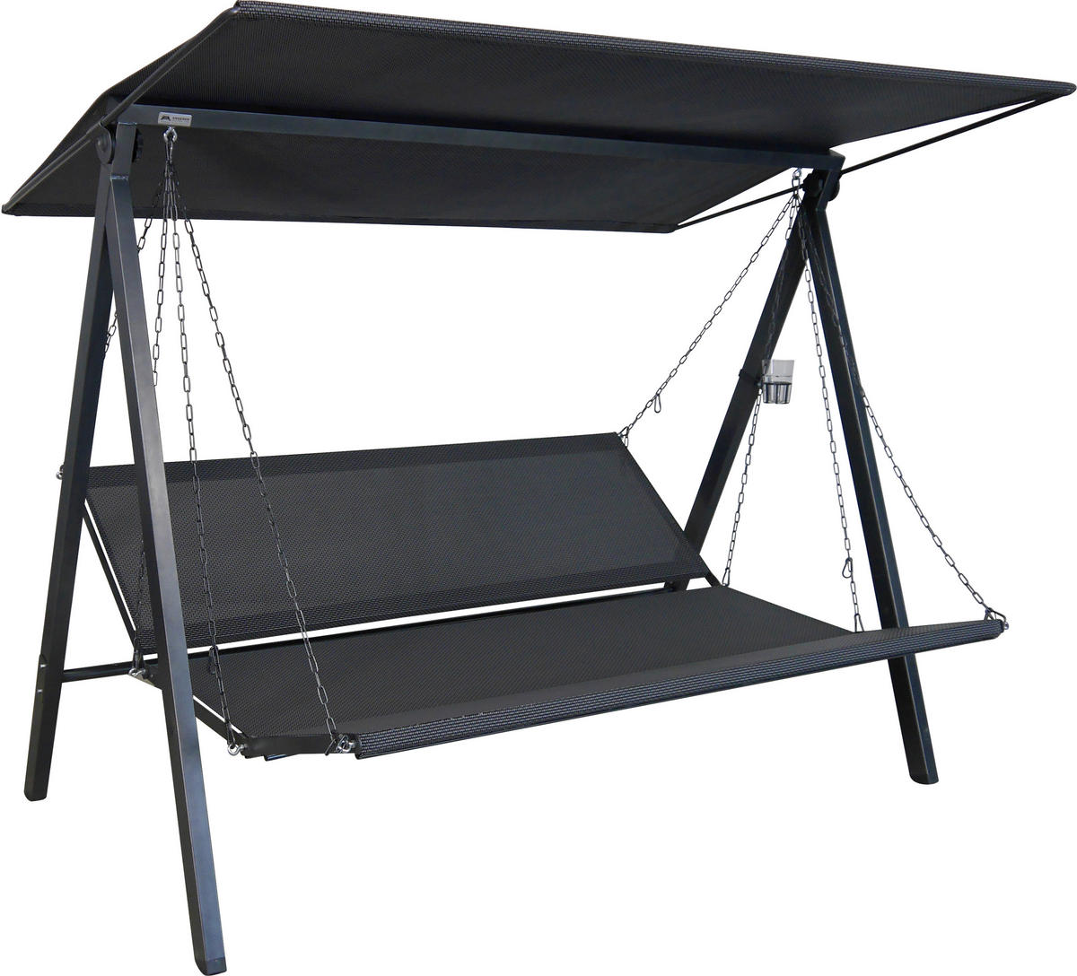 HOLLYWOODSCHAUKEL 210/160/145 cm  - Dunkelgrau/Anthrazit, Basics, Textil/Metall (210/160/145cm) - Boxxx