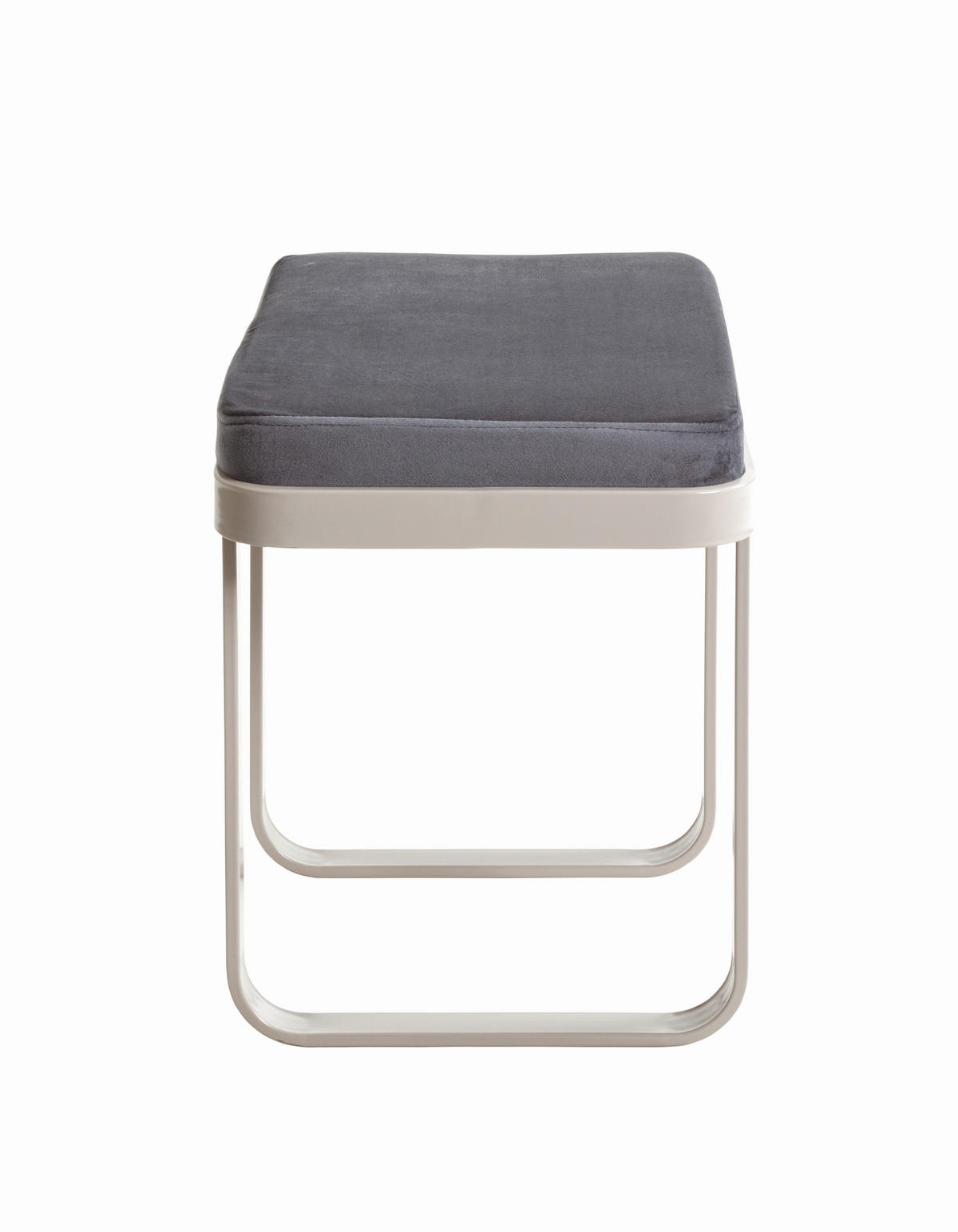 HOCKER Samt Anthrazit, Kaschmir  - Kaschmir/Anthrazit, KONVENTIONELL, Textil/Metall (56/48/36cm)