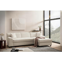 ECKSOFA CAPRI 2 Creme Cord Zierkissen, Rücken echt  - Creme/Schwarz, Basics, Kunststoff/Textil (241/146cm) - MID.YOU