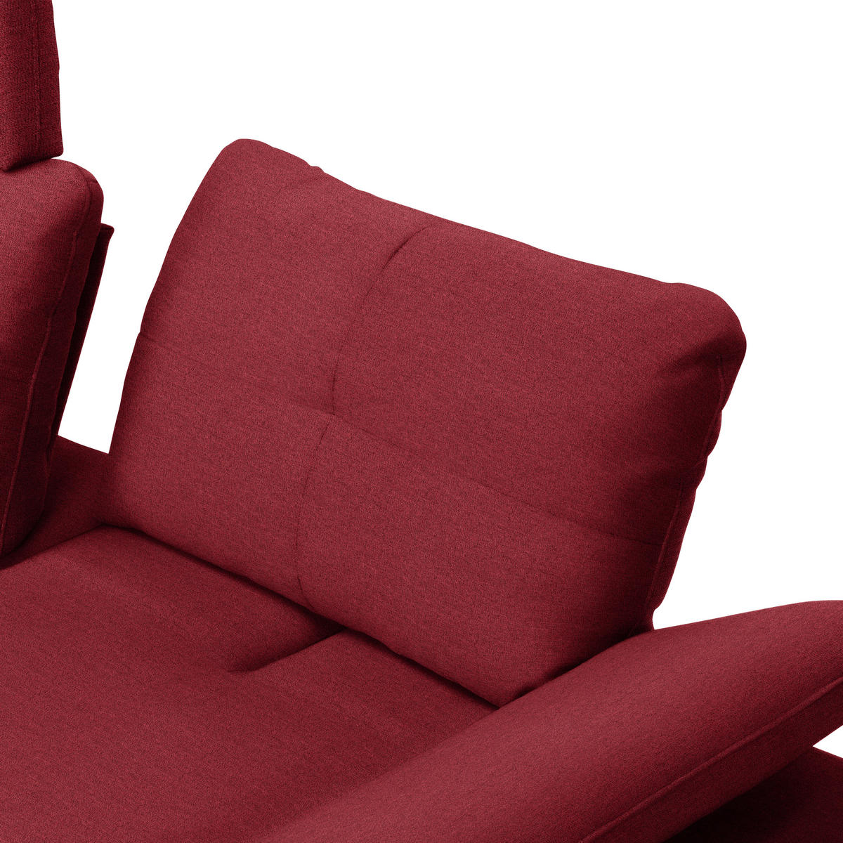 ECKSOFA in Webstoff Bordeaux  179/301 cm  - Bordeaux/Schwarz, Design, Textil/Metall (179/301cm) - Chilliano