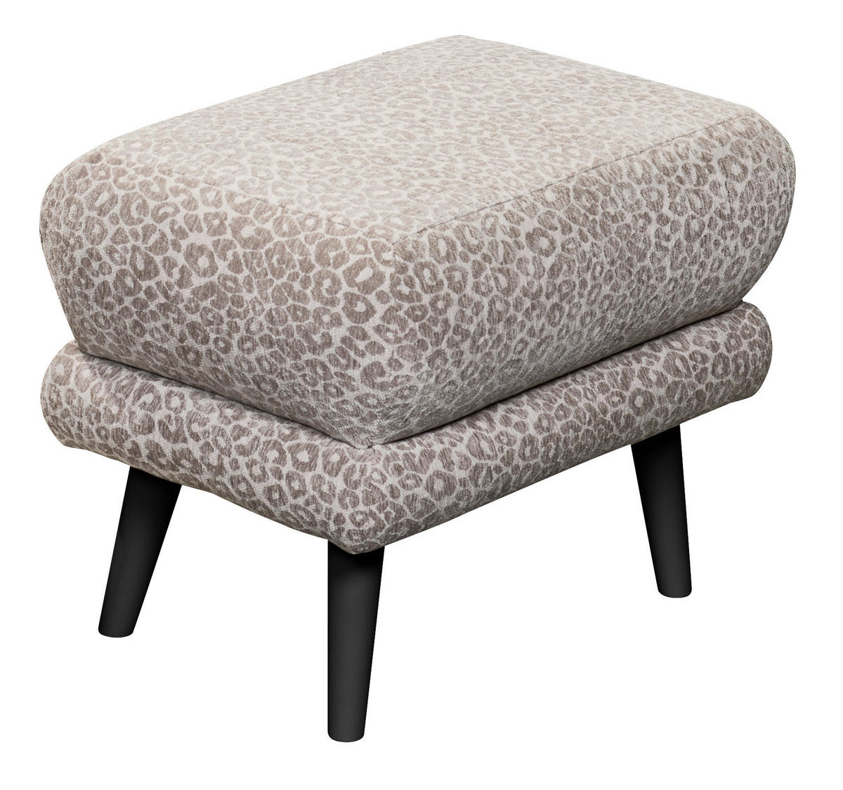 HOCKER Textil Beige  - Beige/Schwarz, Modern, Holzwerkstoff/Textil (63/43/42cm) - MID.YOU