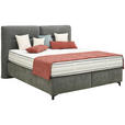 BOXSPRINGBETT 180/200 cm  in Dunkelgrau  - Dunkelgrau/Alufarben, KONVENTIONELL, Textil/Metall (180/200cm) - Dieter Knoll