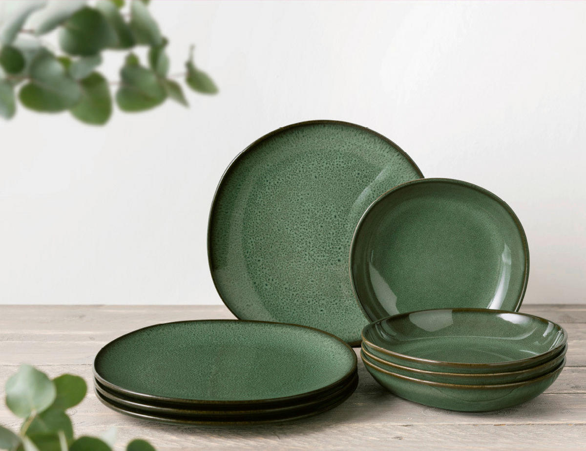 TAFELSERVICE Lave Vert 8-teilig  - Dunkelgrün, Basics, Keramik (34,5/19,4/32,cm) - Villeroy & Boch