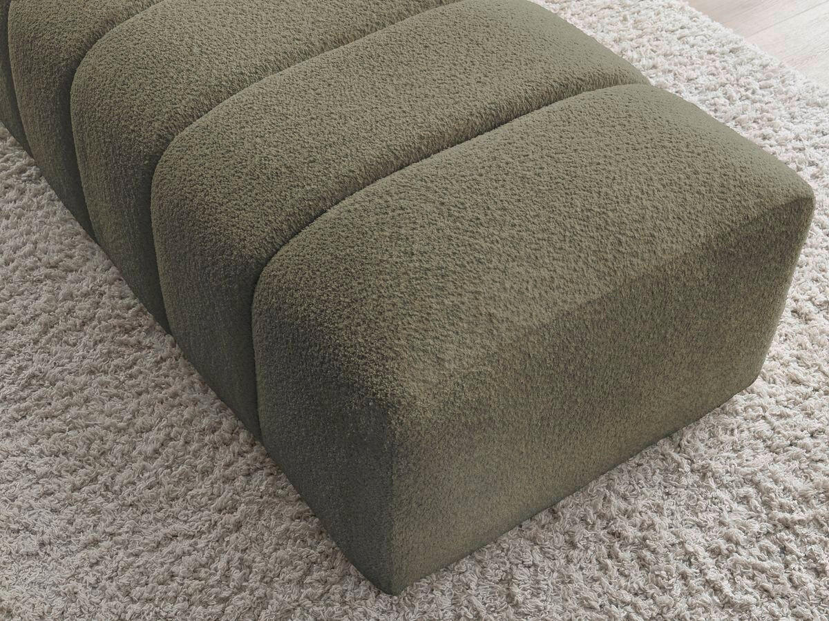HOCKER ANNECY Bouclé Grün  - Schwarz/Grün, MODERN, Kunststoff/Textil (146/45/68cm)