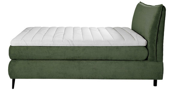 BOXSPRINGBETT 160/200 cm,  in Grün, gepolstertes Kopfteil, Topper, Matratzen, H3 + H4 = fest + sehr fest  - Schwarz/Grün, Trend, Holz/Textil (160/200cm) - Esposa