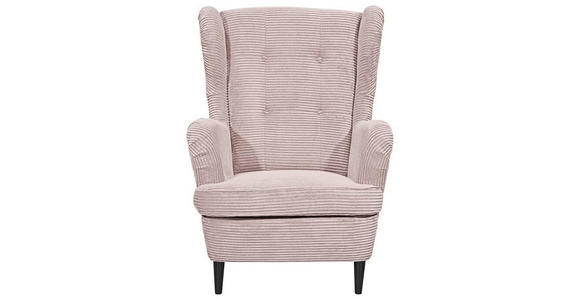 OHRENSESSEL Cord Rosa  - Schwarz/Rosa, Basics, Holz/Textil (78/102/98cm) - Carryhome