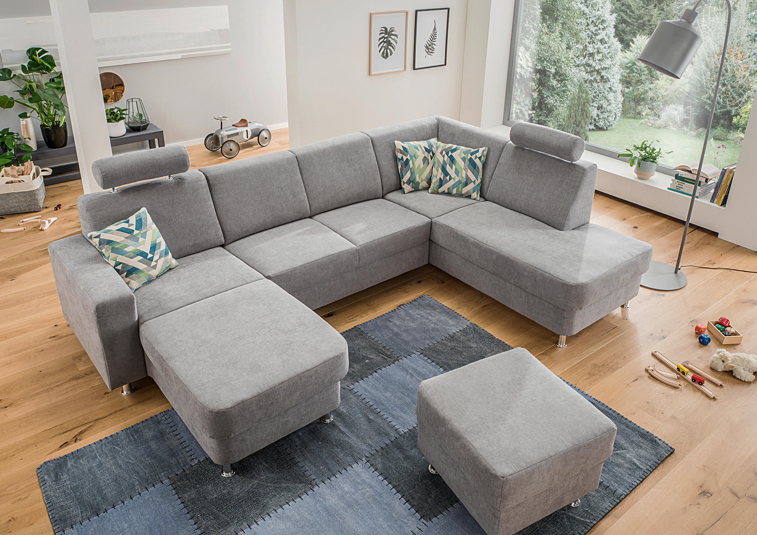 WOHNLANDSCHAFT in Chenille Dunkelbraun  - Chromfarben/Dunkelbraun, Design, Kunststoff/Textil (165/301/198cm) - Xora